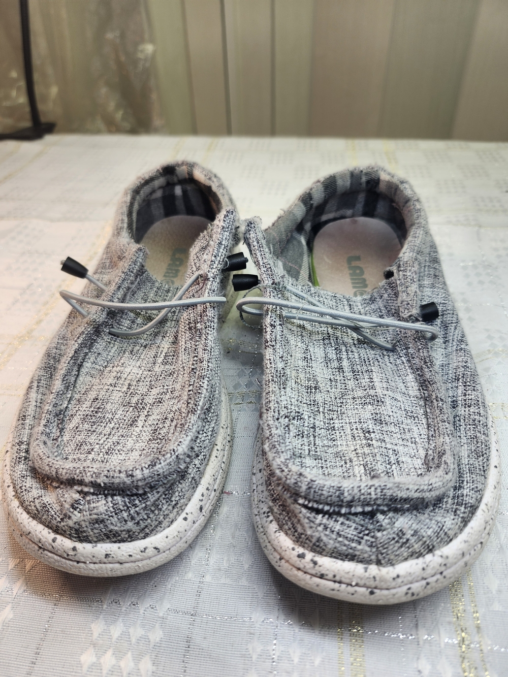 Derek Lam Gray Tweed Slip-On Casual Shoes